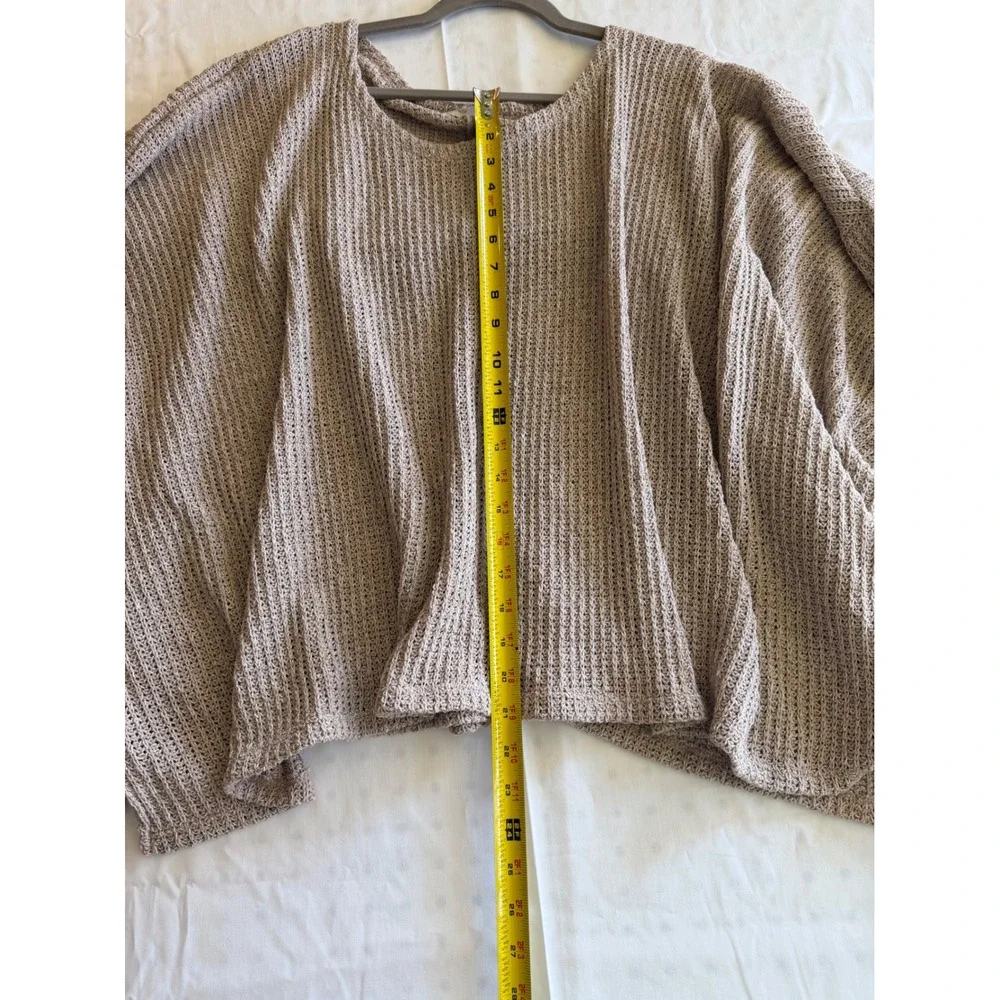Thulah Tan Beige Oversized Chunky Knit‎ Ribbed Sweater Womens Size XL Pullover - Picture 3 of 5
